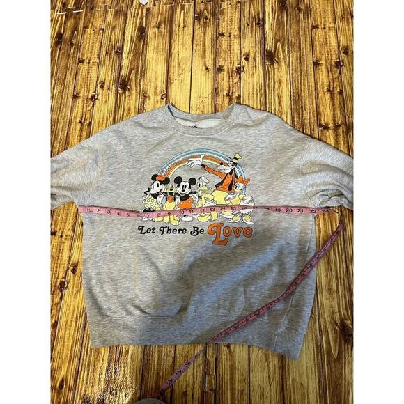 Disney Let There Be Love Rainbow Sweatshirt Pullover Grey Sz XL - Picture 8 of 8